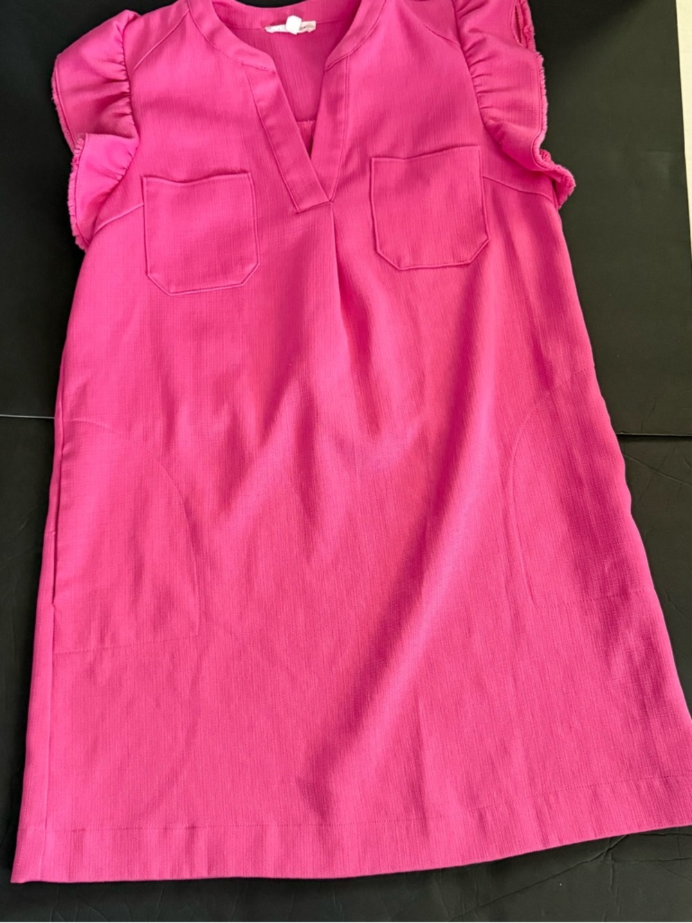 THML Barbiecore Flutter Sleeve Shift Dress Small bubblegum Pink Trendy